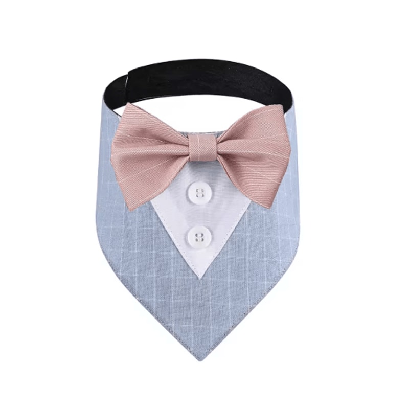 Sucado Wedding Dog Bandana Tuxedo Adjustable Formal Pet Scarf For Parties Special Occasions 3