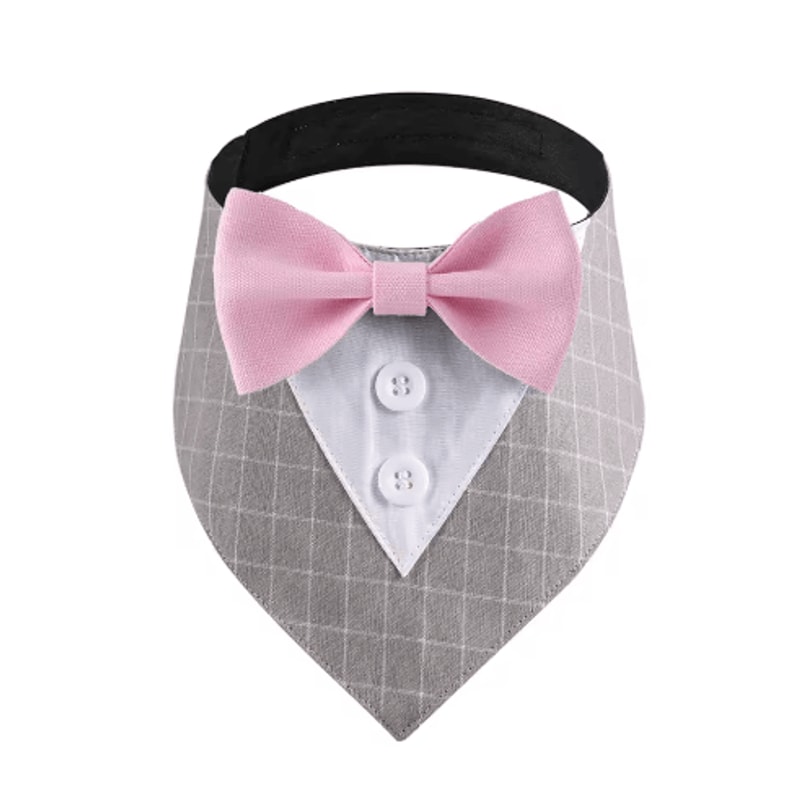Sucado Wedding Dog Bandana Tuxedo Adjustable Formal Pet Scarf For Parties Special Occasions 4