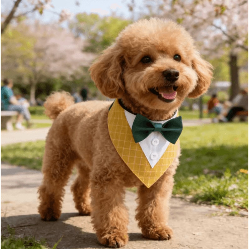 Sucado Wedding Dog Bandana Tuxedo Adjustable Formal Pet Scarf For Parties Special Occasions 9