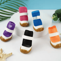 breathable summer dog shoes – soft anti-slip mesh pet boots for small dogs