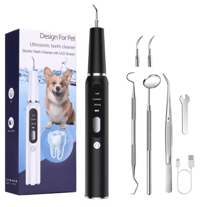 Ultrasonic Pet Tooth Scaler Kit Electric Dog Cat Dental Cleaning Tool For Plaque Removal 1