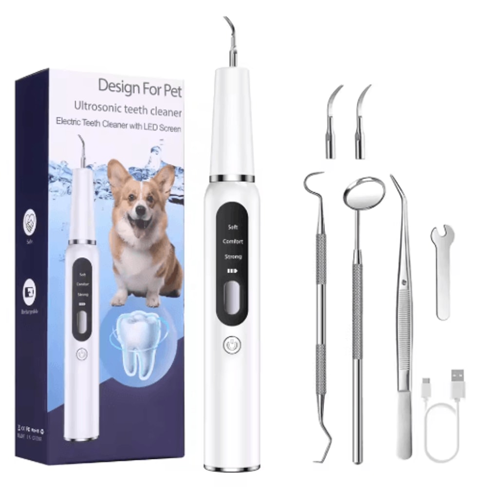 Ultrasonic Pet Tooth Scaler Kit Electric Dog Cat Dental Cleaning Tool For Plaque Removal 2