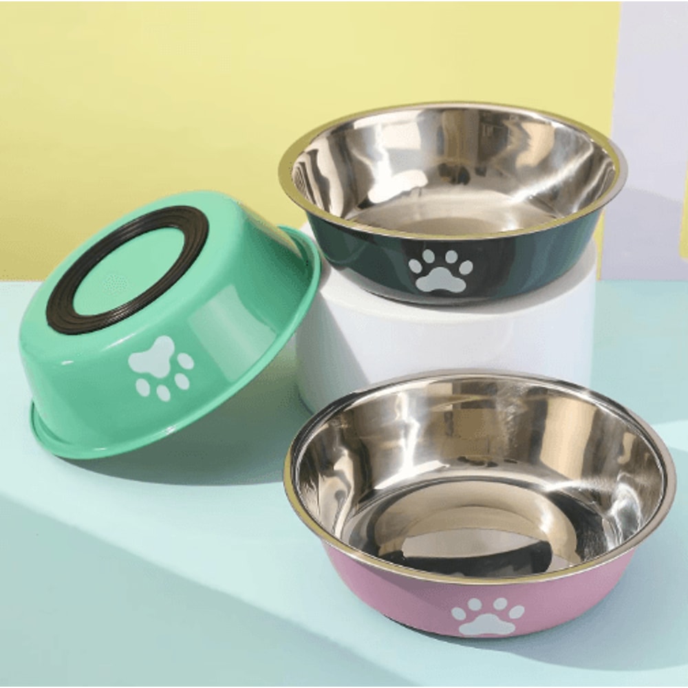 Stainless Steel Pet Feeding Bowl NonSlip Food Water Dish For Dogs And Cats 7