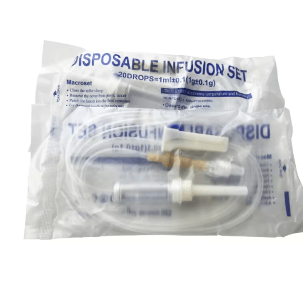 Disposable Animal Infusion Set Extended Veterinary Drip Injection Tube With Secure Screw Mouth 1