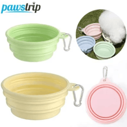 collapsible silicone dog bowl – portable travel food & water bowl for dogs and cats