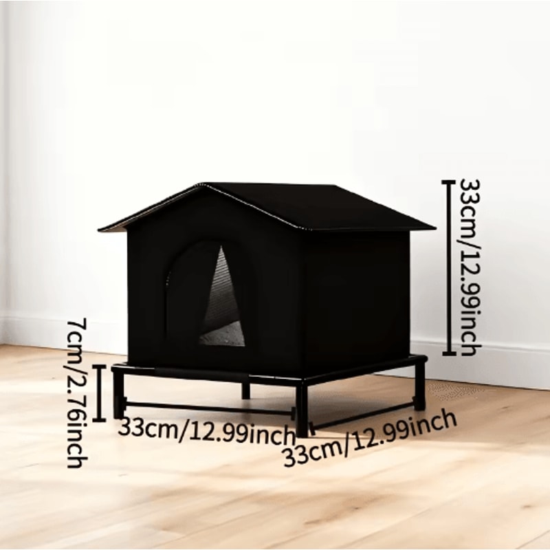 Insulated Outdoor Cat House Warm Winter Shelter With Cushion Shelf For Stray Cats And Kittens 1