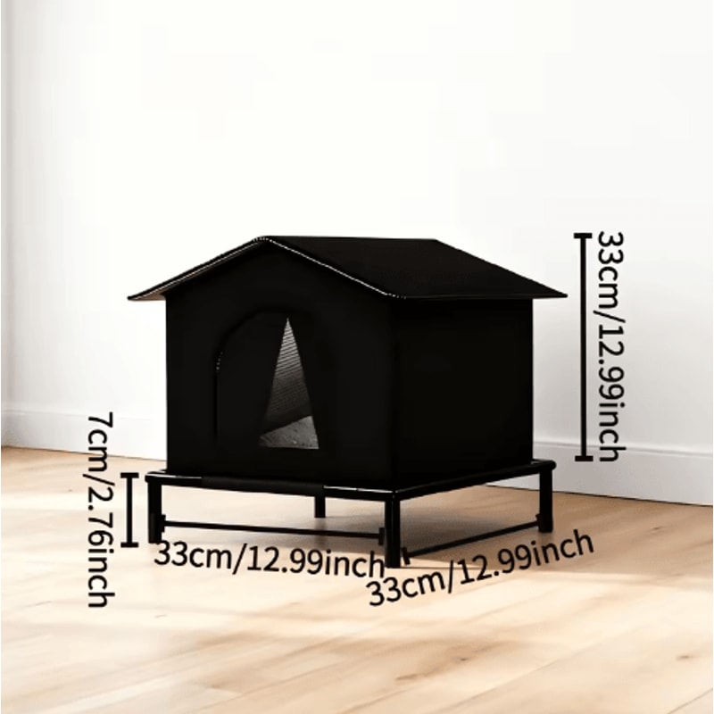 Insulated Outdoor Cat House Warm Winter Shelter With Cushion Shelf For Stray Cats And Kittens 6