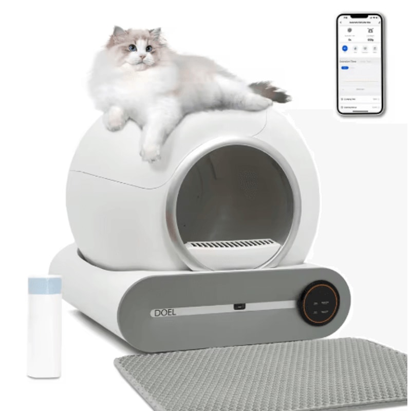 DOEL Smart Automatic Cat Litter Box 65L Self Cleaning Cat Toilet With App Control WiFi 1