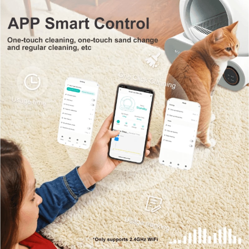 DOEL Smart Automatic Cat Litter Box 65L Self Cleaning Cat Toilet With App Control WiFi 4