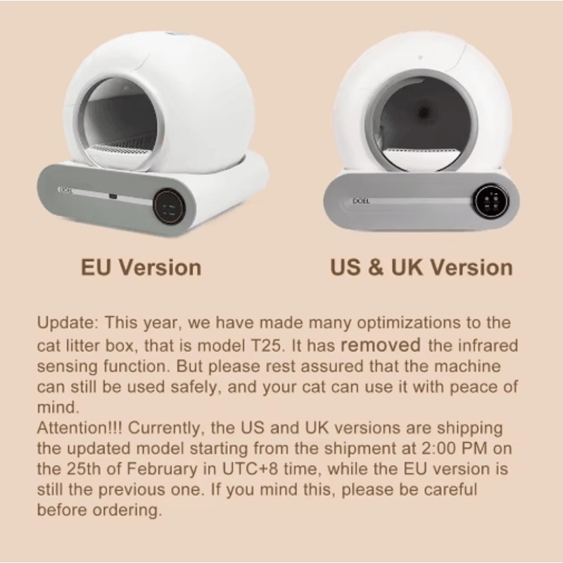 DOEL Smart Automatic Cat Litter Box 65L Self Cleaning Cat Toilet With App Control WiFi 6
