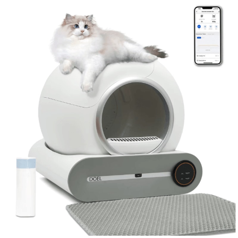 DOEL Smart Automatic Cat Litter Box 65L Self Cleaning Cat Toilet With App Control WiFi 0