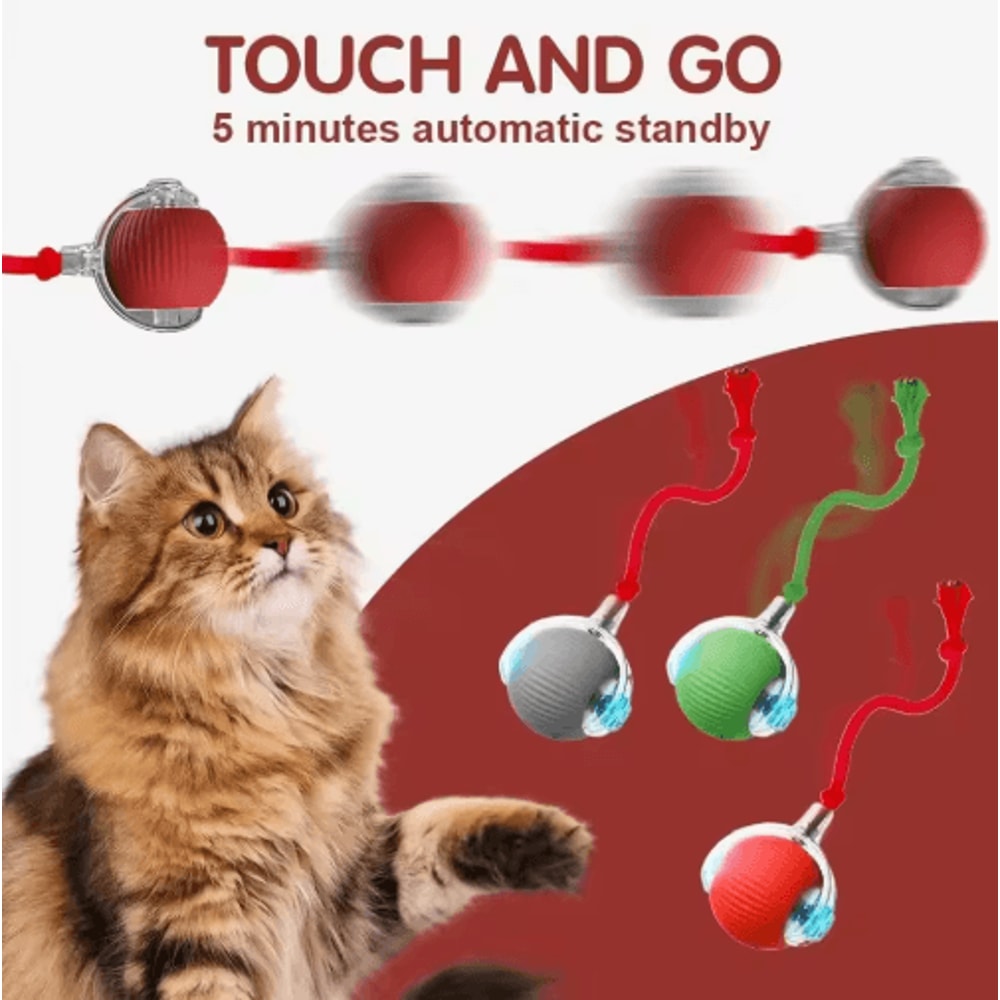 Smart Automatic Rolling Cat Ball Rechargeable Interactive Toy For Active Cats Kittens 6