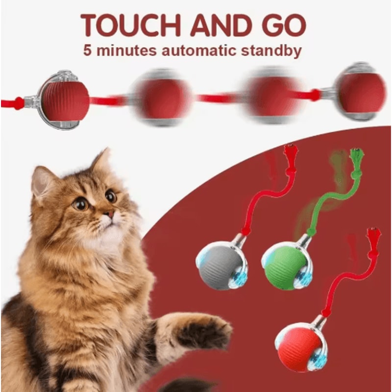 Smart Automatic Rolling Cat Ball Rechargeable Interactive Toy For Active Cats Kittens 6