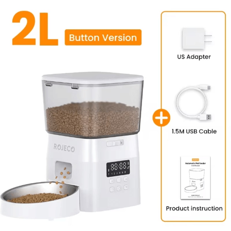 ROJECO Automatic Pet Feeder Smart Dry Food Dispenser For Cats Dogs 1