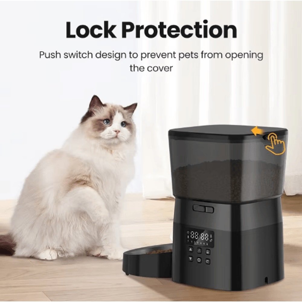 ROJECO Automatic Pet Feeder Smart Dry Food Dispenser For Cats Dogs 6