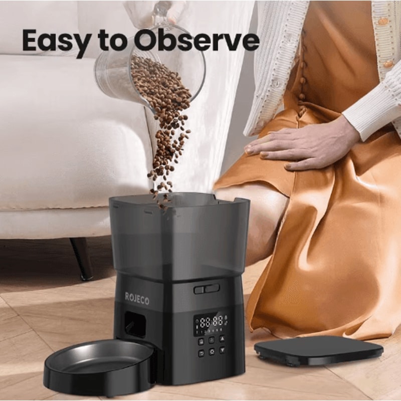 ROJECO Automatic Pet Feeder Smart Dry Food Dispenser For Cats Dogs 7
