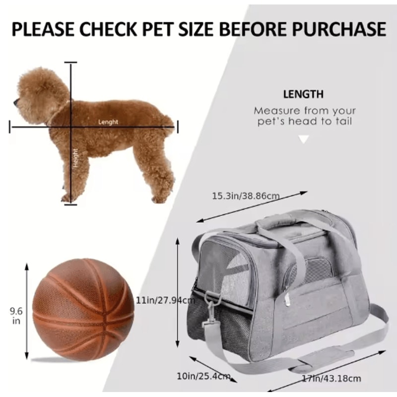 SoftSided Pet Carrier For Large Medium Cats Comfortable Travel Carrier For Cats And Puppies 3