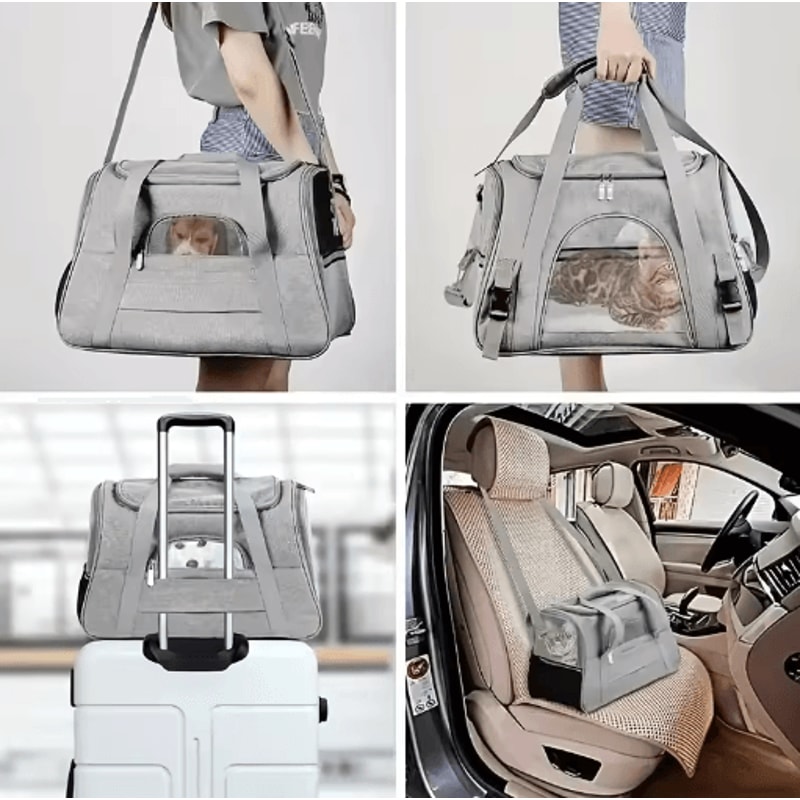 SoftSided Pet Carrier For Large Medium Cats Comfortable Travel Carrier For Cats And Puppies 4