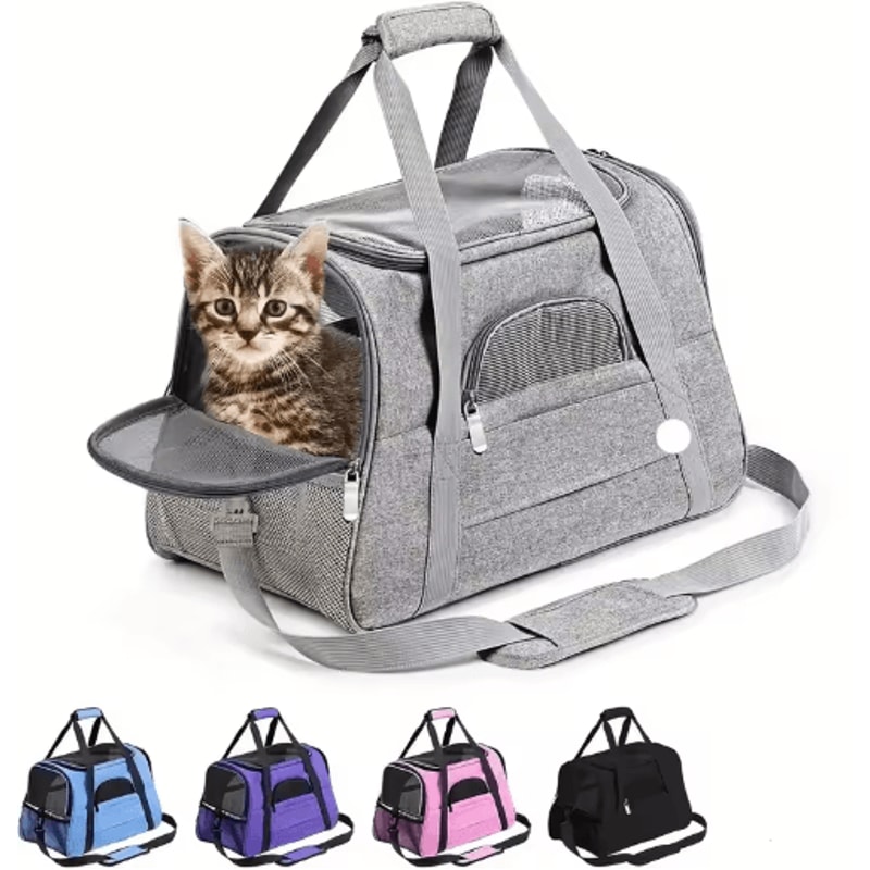 SoftSided Pet Carrier For Large Medium Cats Comfortable Travel Carrier For Cats And Puppies 0
