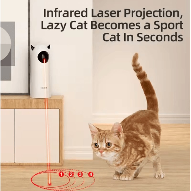 ROJECO Smart Interactive Cat Laser Toy Automatic LED Teasing Toy For Cats Dogs 6