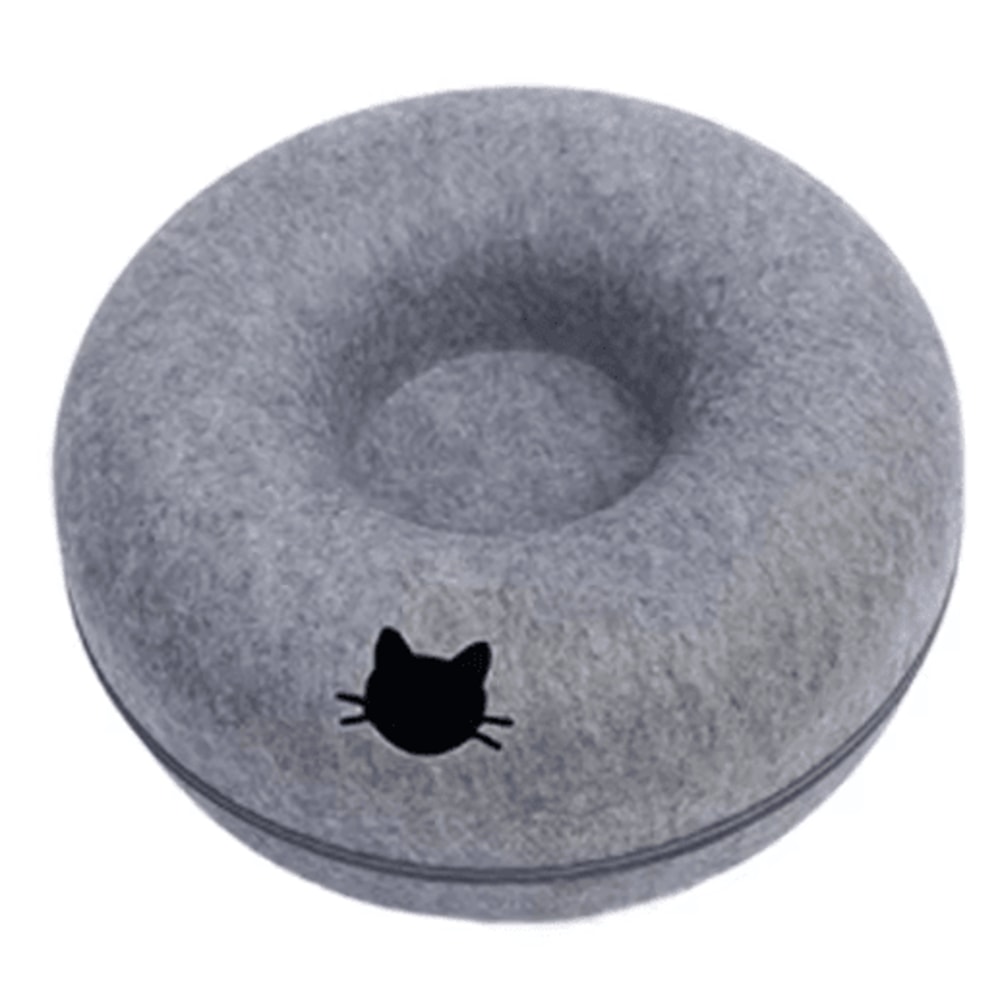 Interactive Felt Cat Tunnel Bed Round Donut Nest Scratcher Play Tunnel For Cats 1