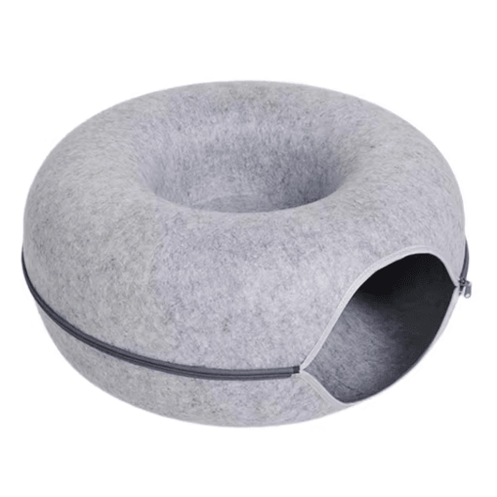 Interactive Felt Cat Tunnel Bed Round Donut Nest Scratcher Play Tunnel For Cats 4