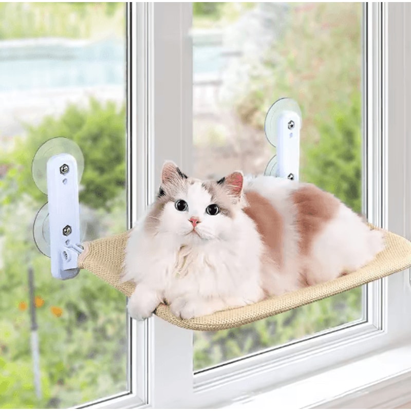 Window Cat Hammock With Super Suction Cups Removable Hanging Sunbed For Indoor Cats 4