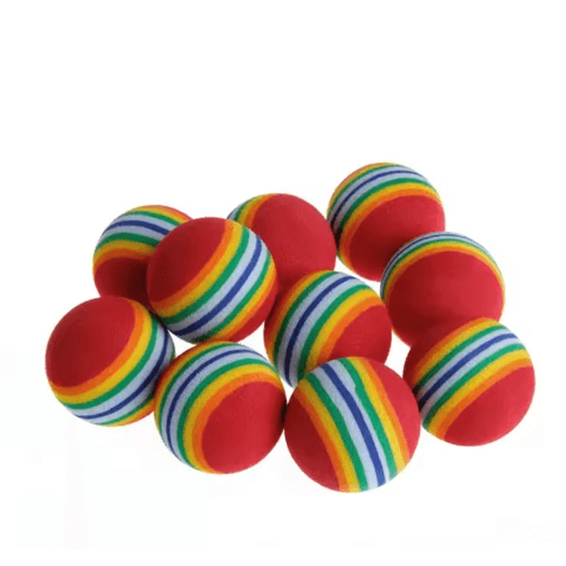 10PCS Colorful Cat Toy Balls Interactive Foam Rattle Toys For Cats Kittens 0