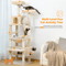 Large Cat Tree Tower MultiLevel Indoor Cat Condo With Hammock Scratching Posts Toys 9