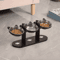 15 Elevated Cat Bowl Set Stainless Steel Feeding Bowls With Black Wooden Stand 3