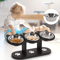 15 Elevated Cat Bowl Set Stainless Steel Feeding Bowls With Black Wooden Stand 4