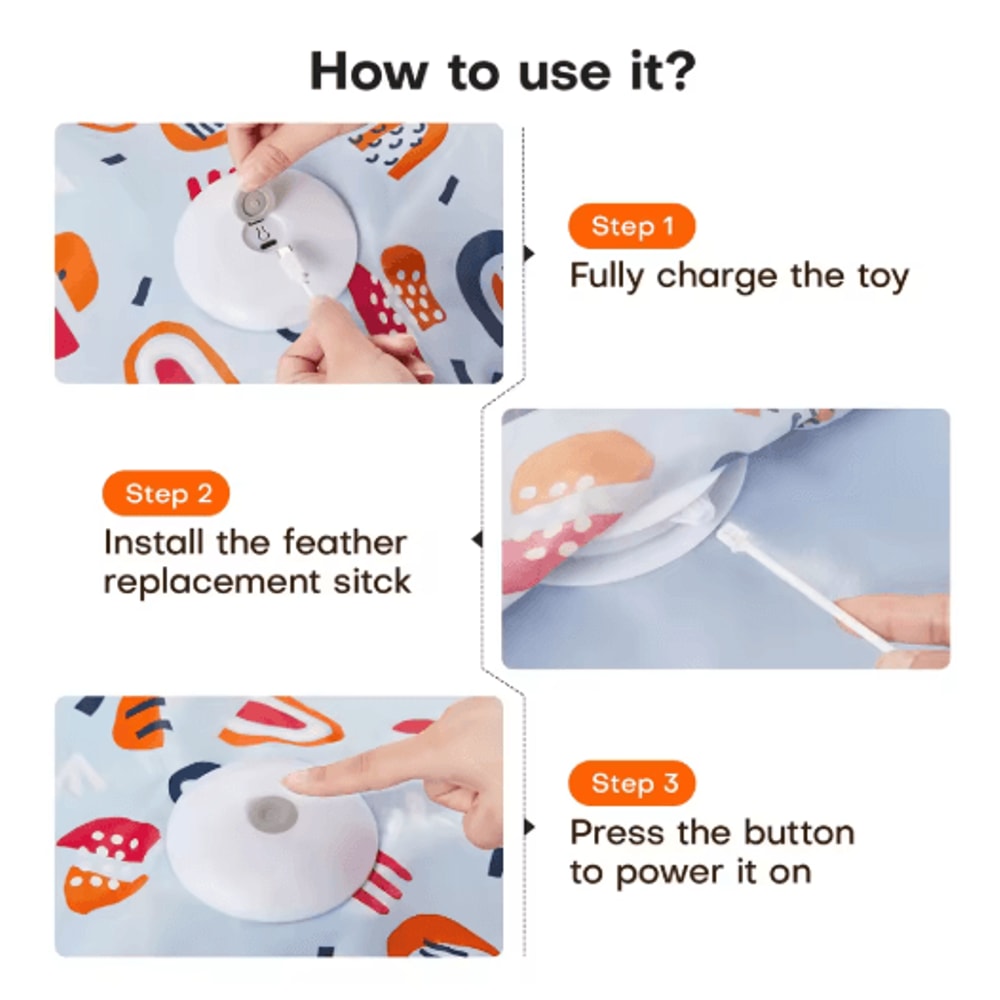 Interactive Hide Seek Cat Toy Motion Activated Squeaky Mouse Feather Teaser For Cats 8