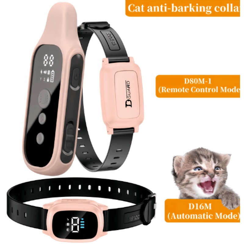 YHLC Automatic Cat AntiMeowing Collar No Shock Vibration Training Collar For Cats 0