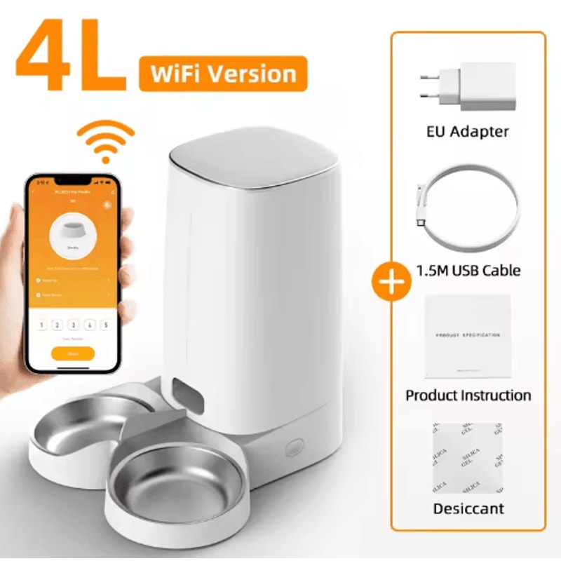 ROJECO Smart WiFi Automatic Pet Feeder Remote Dry Food Dispenser For Cats Dogs 2