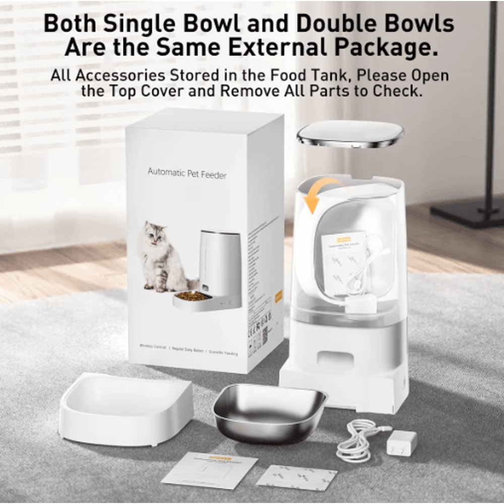 ROJECO Smart WiFi Automatic Pet Feeder Remote Dry Food Dispenser For Cats Dogs 3