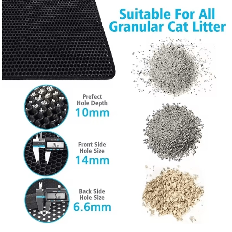 Double Layer Cat Litter Mat Waterproof NonSlip Litter Trapping Pad For Cats 0