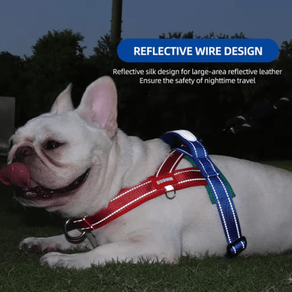 Reflective Dog Chest Harness TwoTone Outdoor Walking Harness With Nylon Handle 8