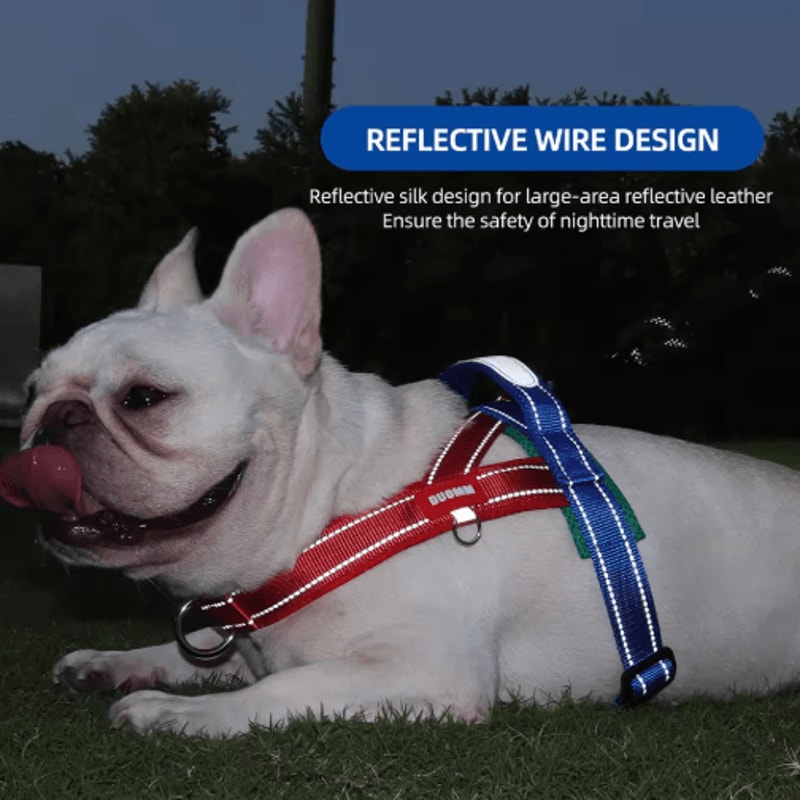 Reflective Dog Chest Harness TwoTone Outdoor Walking Harness With Nylon Handle 8