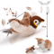 Interactive Bird Sound Plush Cat Toy With Elastic Rope 2