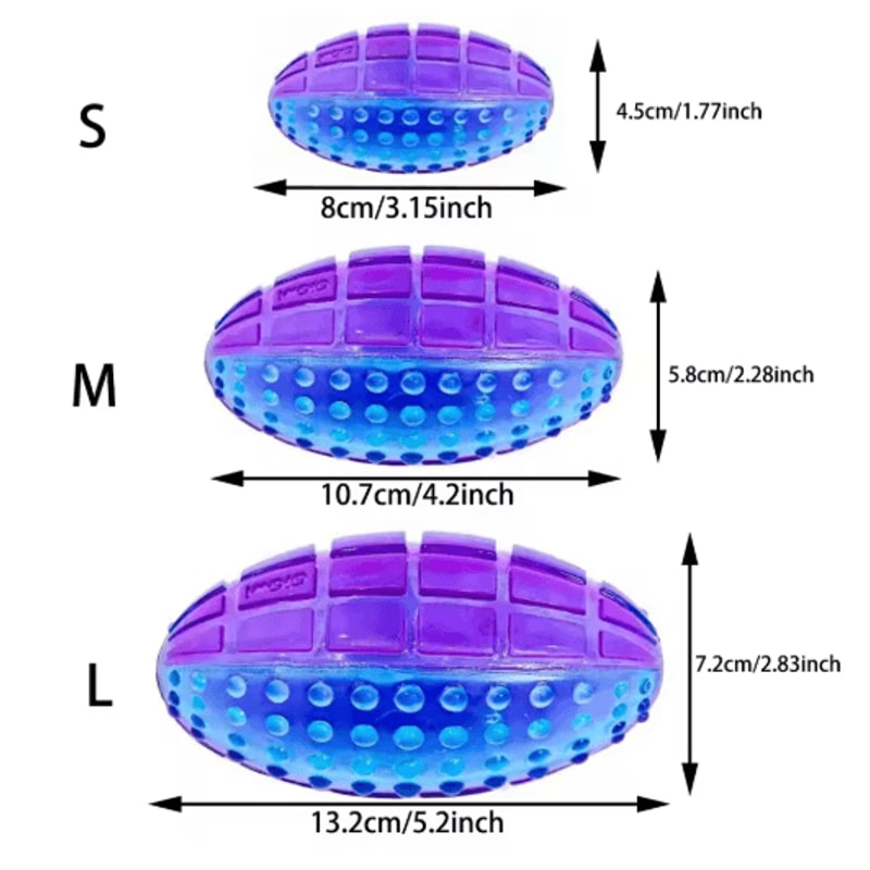 Natural Rubber Squeaky Dog Ball Toy For Chewing Outdoor Play 6