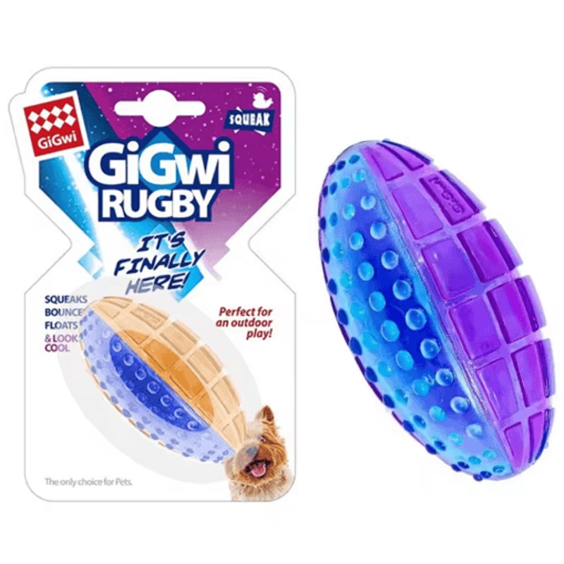 Natural Rubber Squeaky Dog Ball Toy For Chewing Outdoor Play 0