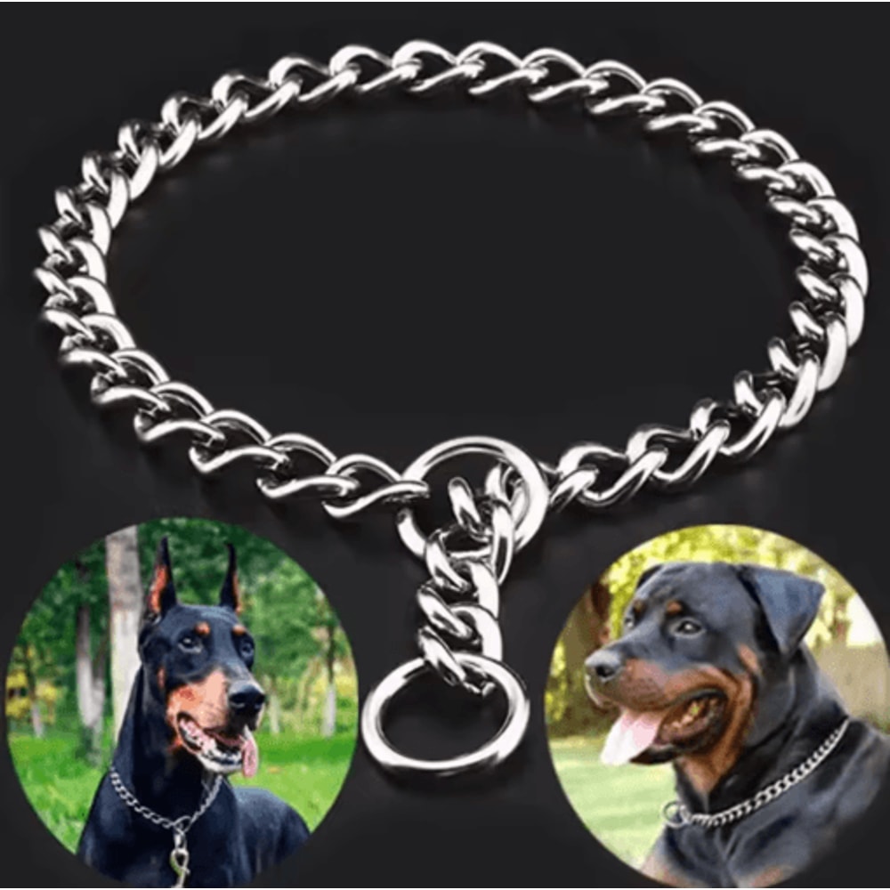 Stainless Steel Adjustable Dog Choke Training Collar For Bulldogs Strong Dogs 0
