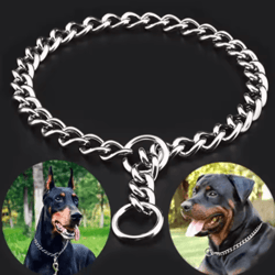 stainless steel adjustable dog choke training collar for bulldogs & strong dogs