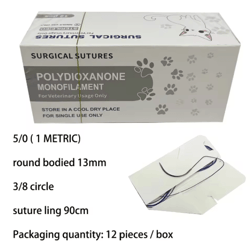 veterinary absorbable pga suture thread with needle for pet surgical training