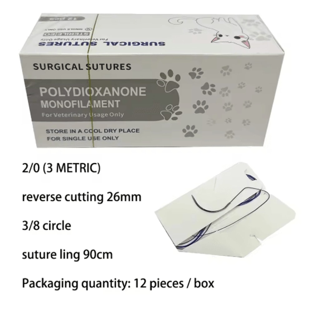 Veterinary Absorbable PGA Suture Thread With Needle For Pet Surgical Training 9