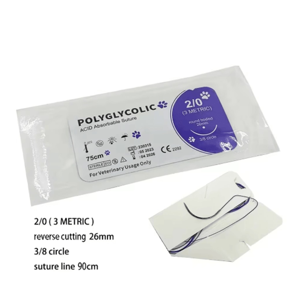 Veterinary Absorbable PGA Suture Thread With Needle For Pet Surgical Training 10