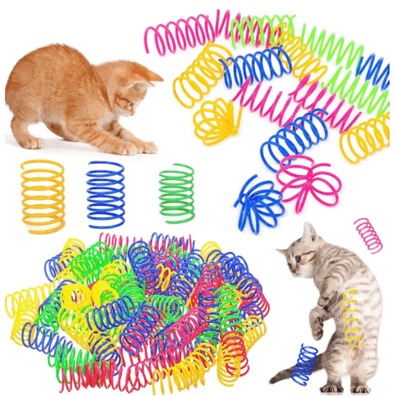 Colorful Interactive Cat Spring Toys For Hunting Indoor Play 1