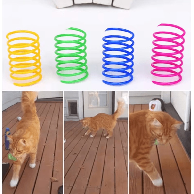 Colorful Interactive Cat Spring Toys For Hunting Indoor Play 5