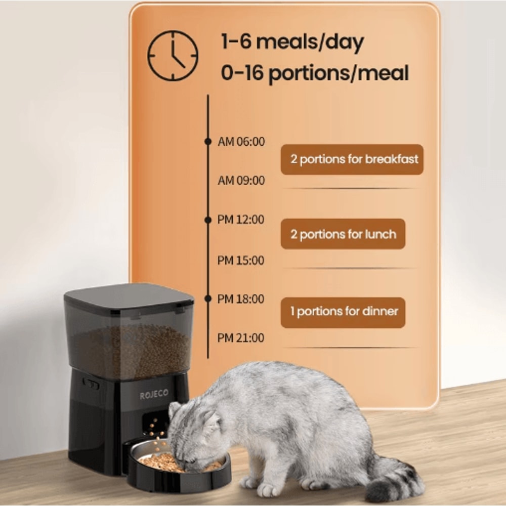 ROJECO Smart Automatic Pet Feeder For Cats Dogs 10