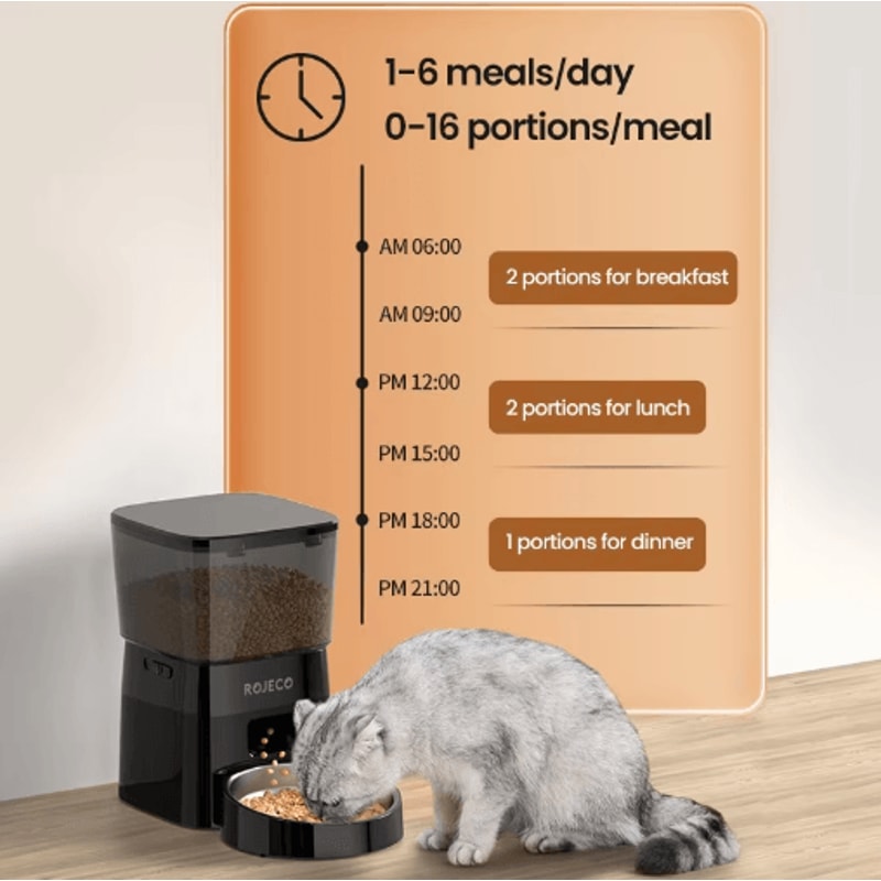 ROJECO Smart Automatic Pet Feeder For Cats Dogs 10